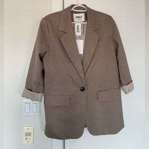 Never-Worn ONLY Brand Houndstooth Neutral Blazer